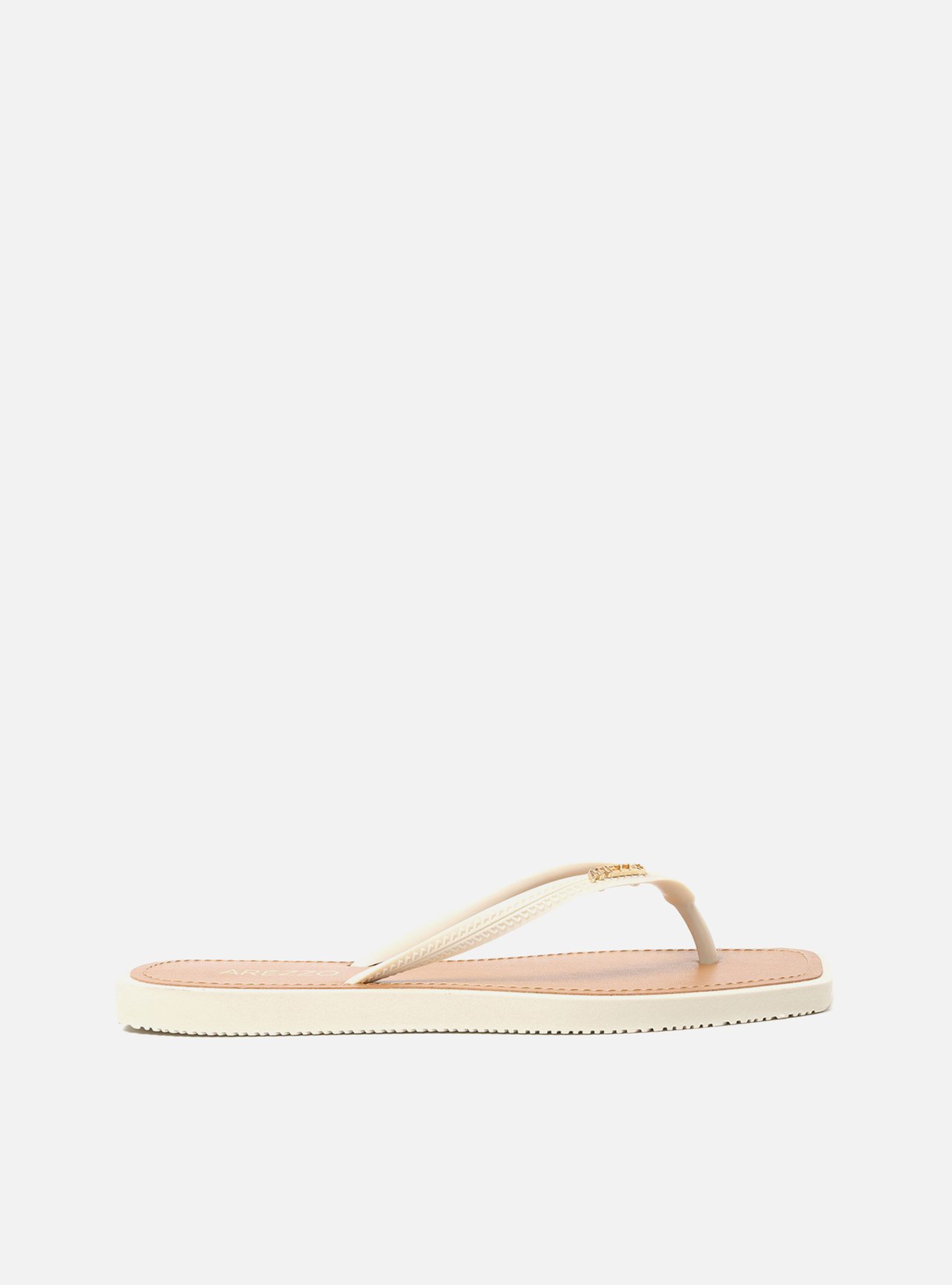 Chinelo de Dedo Off White Bico Quadrado Brizza