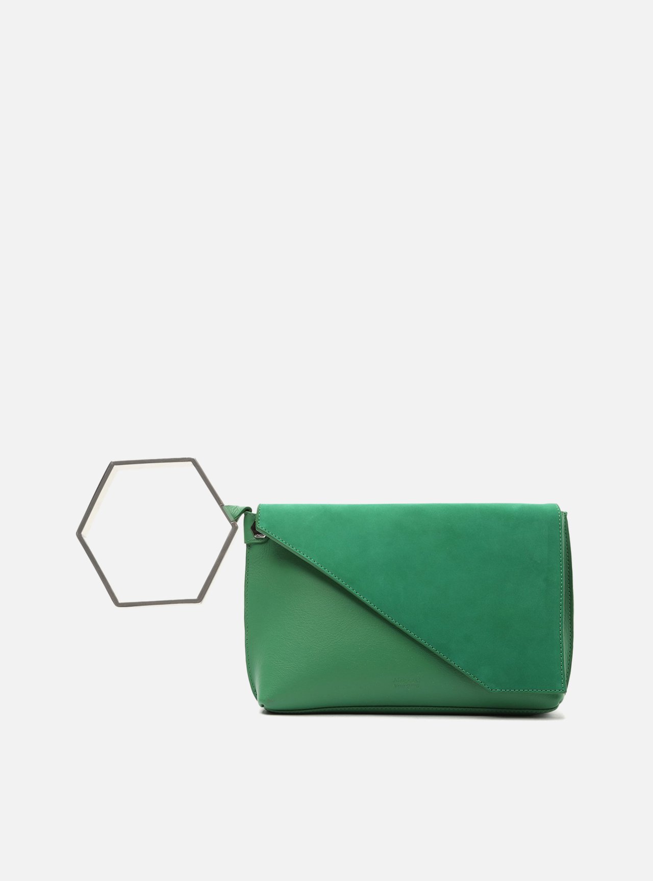 Clutch Verde Couro M dia Geom trica Arezzo Arezzo Bras lia